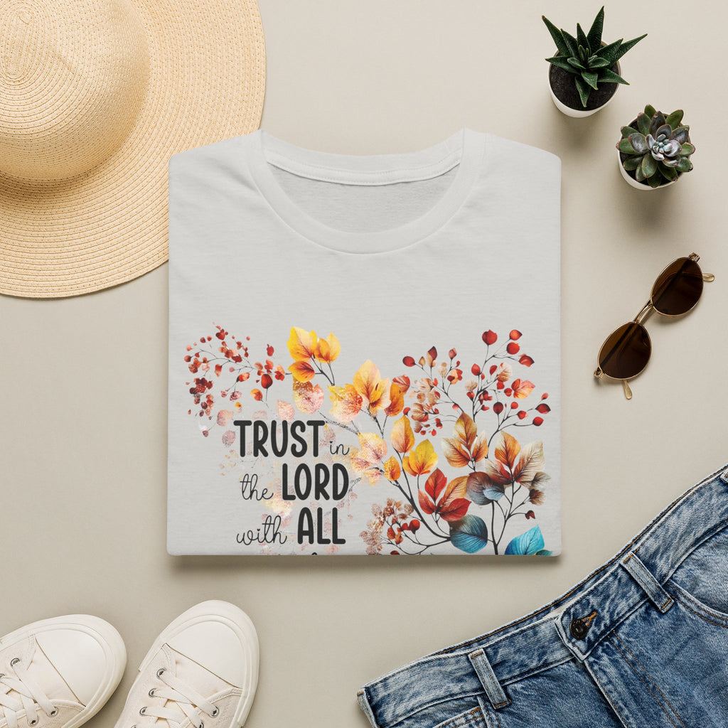 Trust the Lord with All Your Heart T-Shirt | Floral Scripture Design