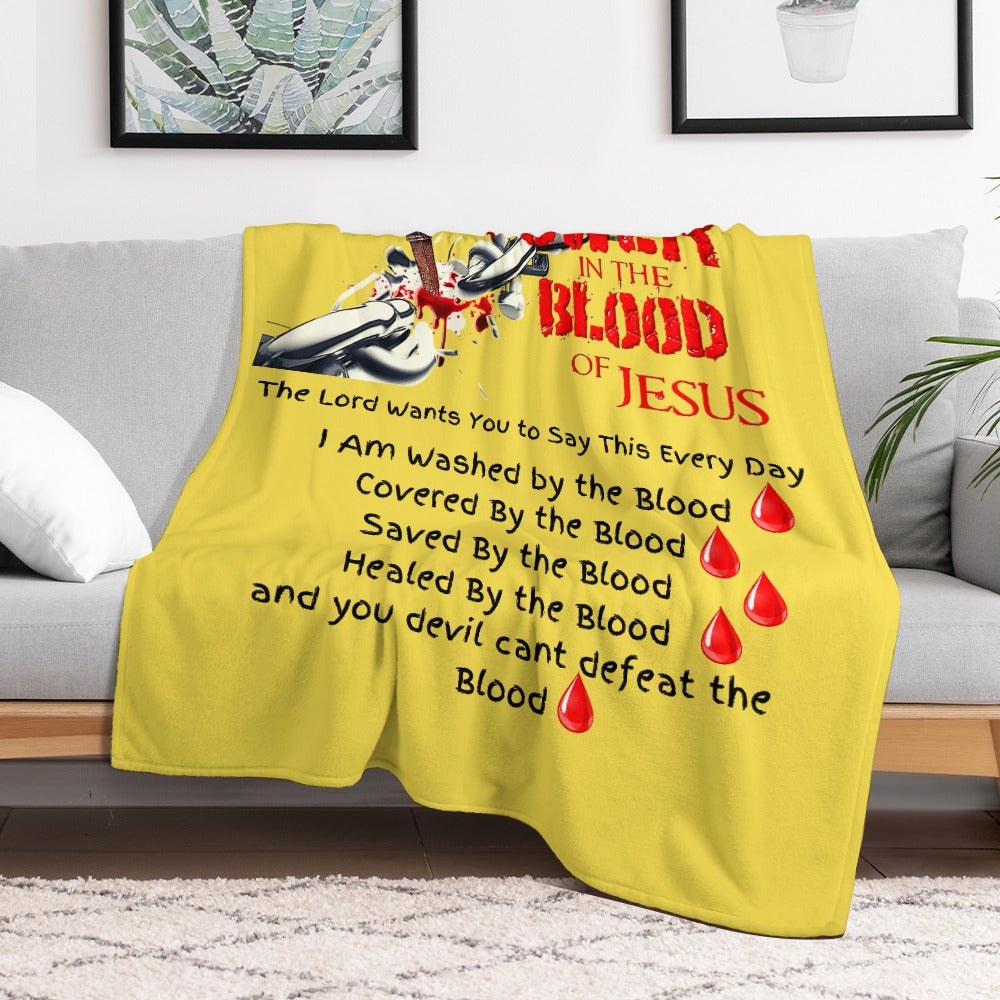 There's Power in the Blood of Jesus Custom super soft blanket Made in USA