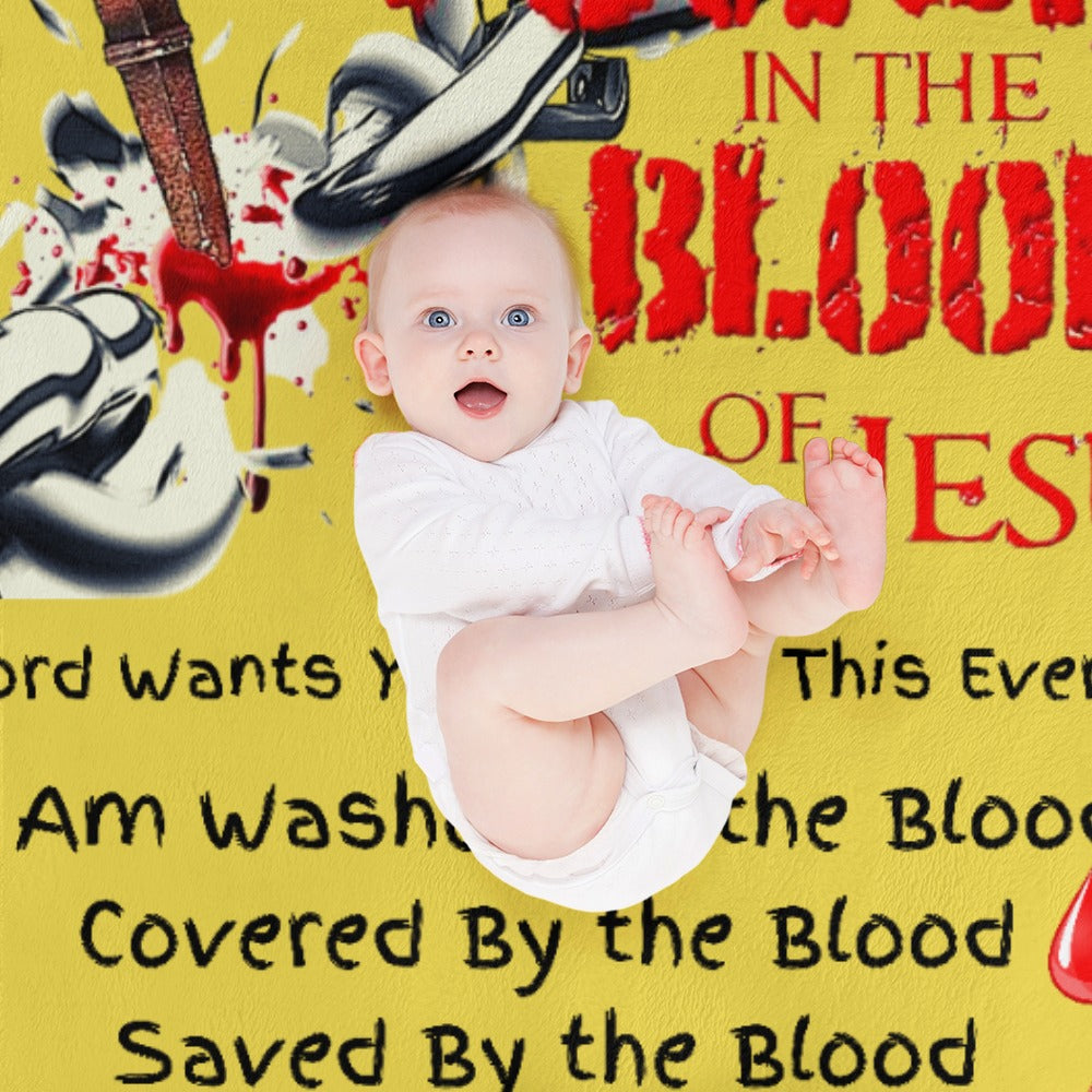 There's Power in the Blood of Jesus Custom super soft blanket Made in USA