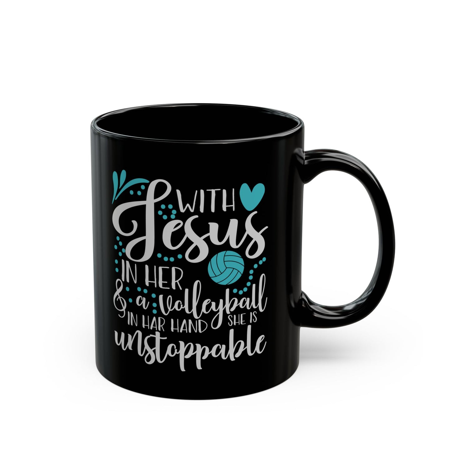 Jesus and Volleyball 11oz Black Mug