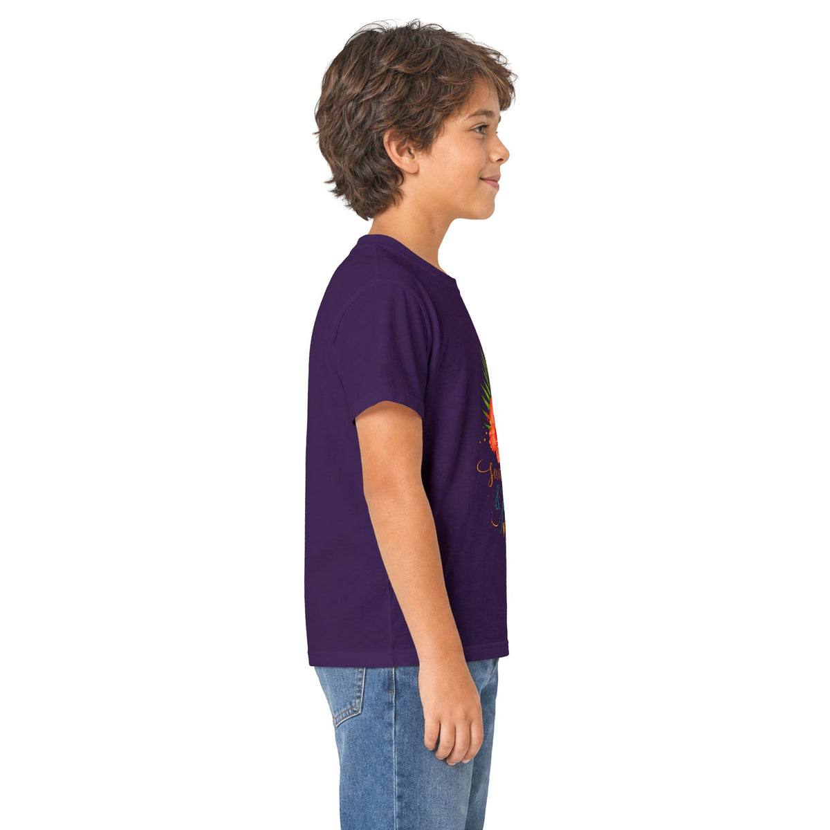 Kids Tee — Sunshine & Jesus Floral Cross Christian Graphic