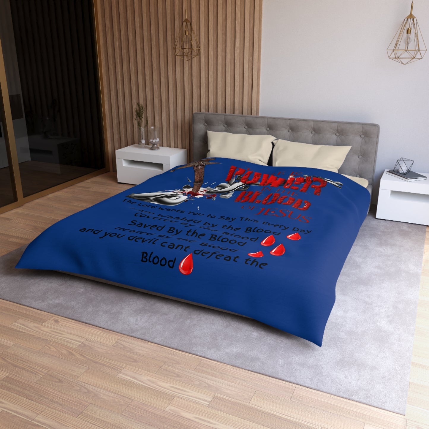 The Power of the Blood of Jesus - Microfiber Duvet Cover