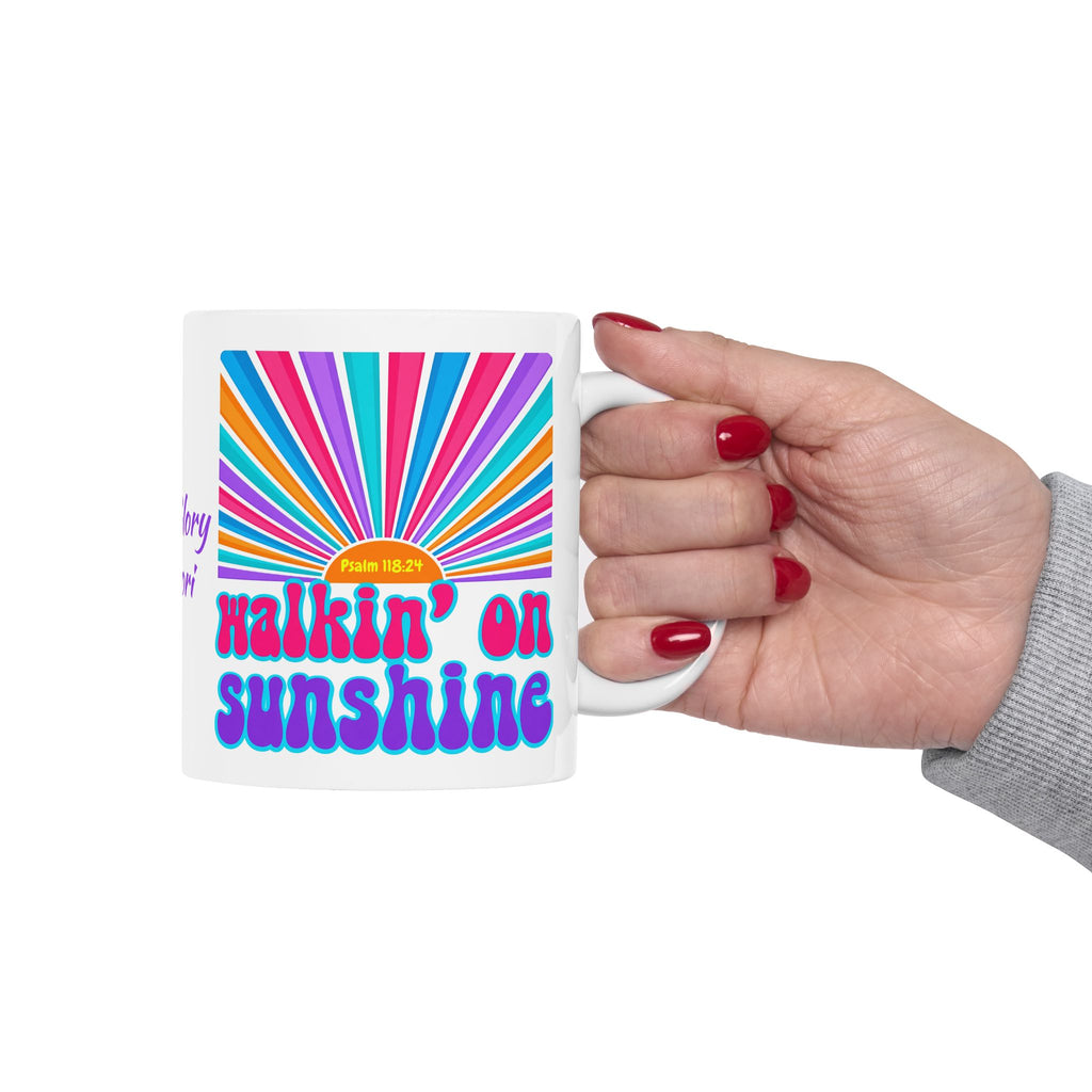 Walking on Sunshine Christian Coffee Mug — "Lord's Glory with Lori" Colorful Sunrise Faith Mug (11oz, 15oz)