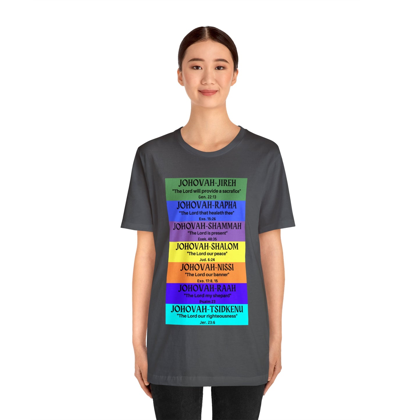 JEHOVAH's  names - Many Colors Unisex Jersey Short Sleeve Tee