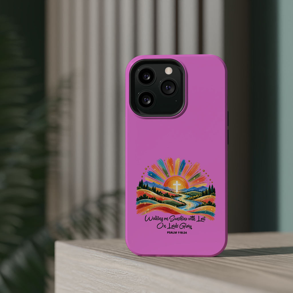 Magnetic Phone Case – “Walking on Sunshine with Lords Glory” Sunrise Design