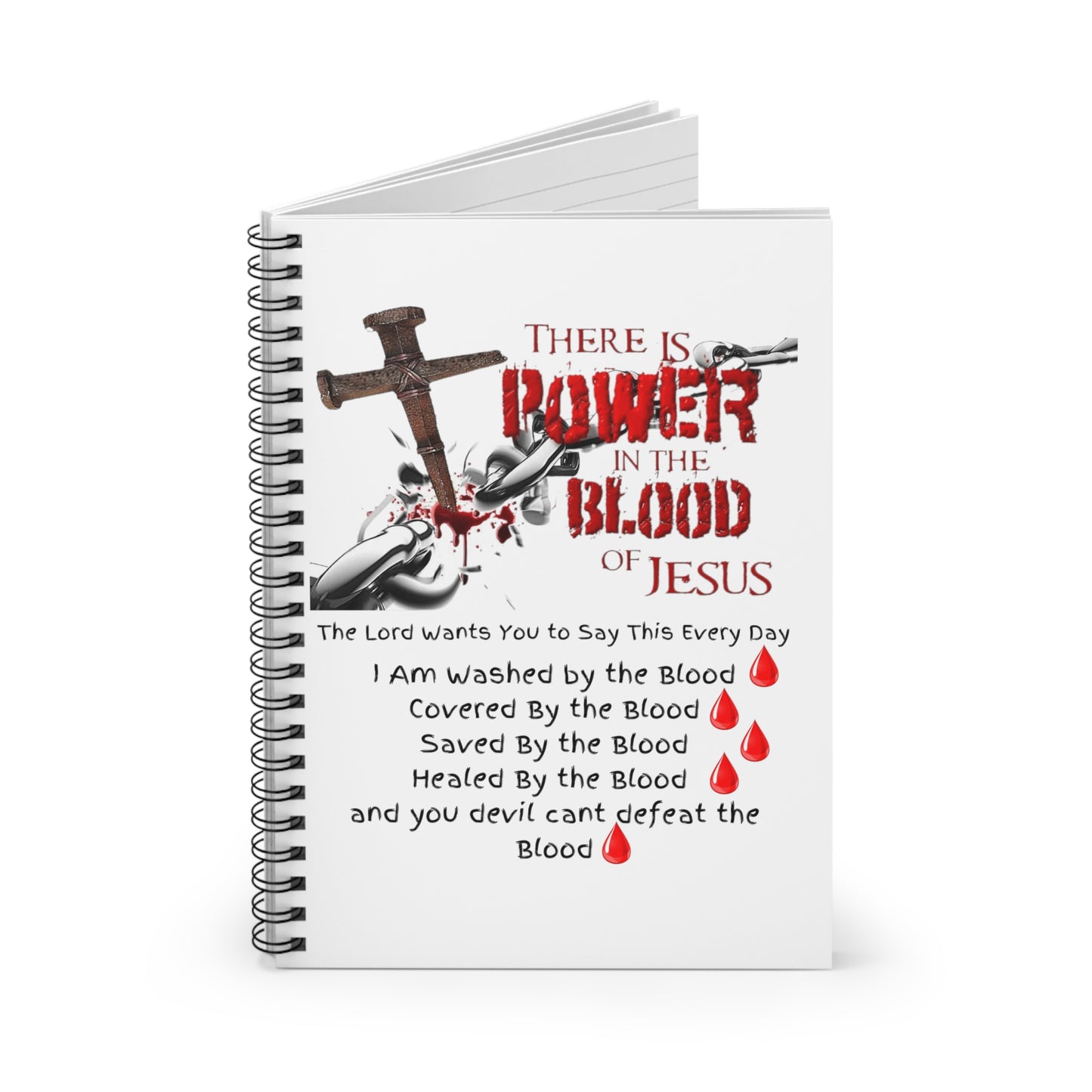 The Power of the Blood of Jesus - Spiral Notebook - Ruled Line