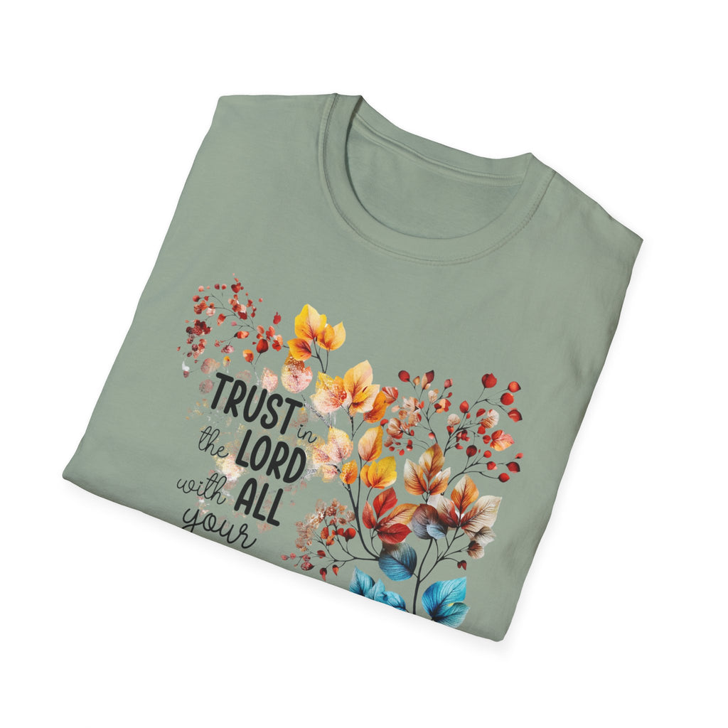 Trust the Lord with All Your Heart T-Shirt | Floral Scripture Design