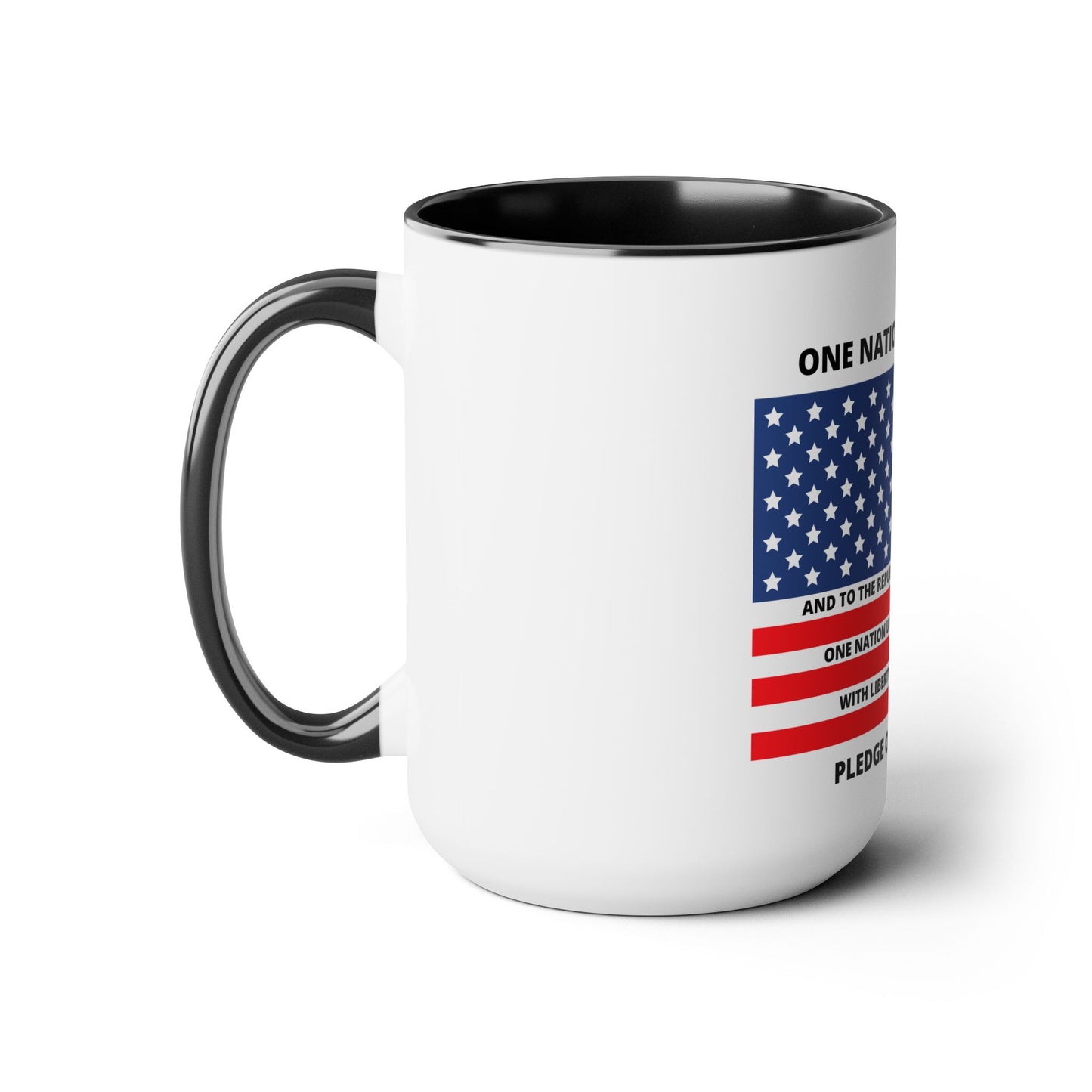 Pledge of Allegiance One Nation under GOD! Two-Tone Coffee Mugs, 15oz