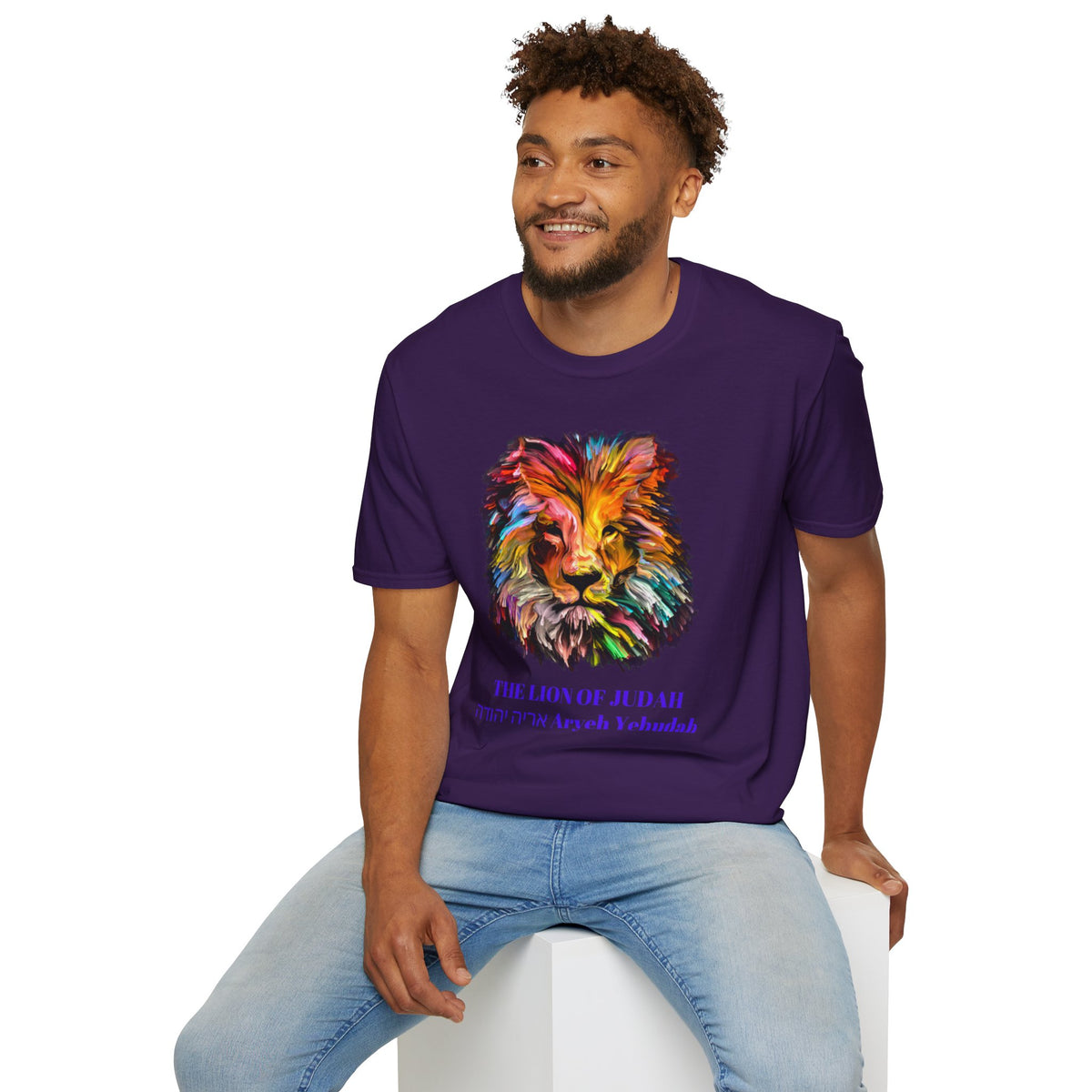 Lion of Judah Colorful Lion T-Shirt — "The Lion of Judah / Aryeh Yehudah" Graphic Tee
