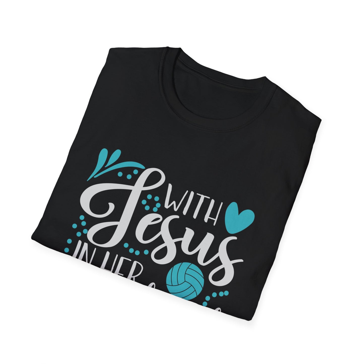 Jesus and Volleyball Woman's Softstyle T-Shirt