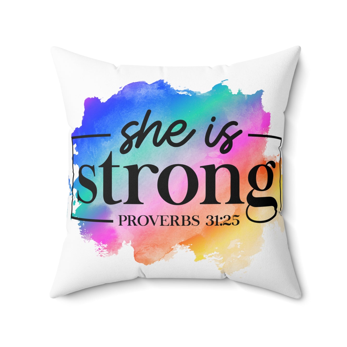 SHE is STRONG FEARLESS  - Spun Polyester Square Pillow