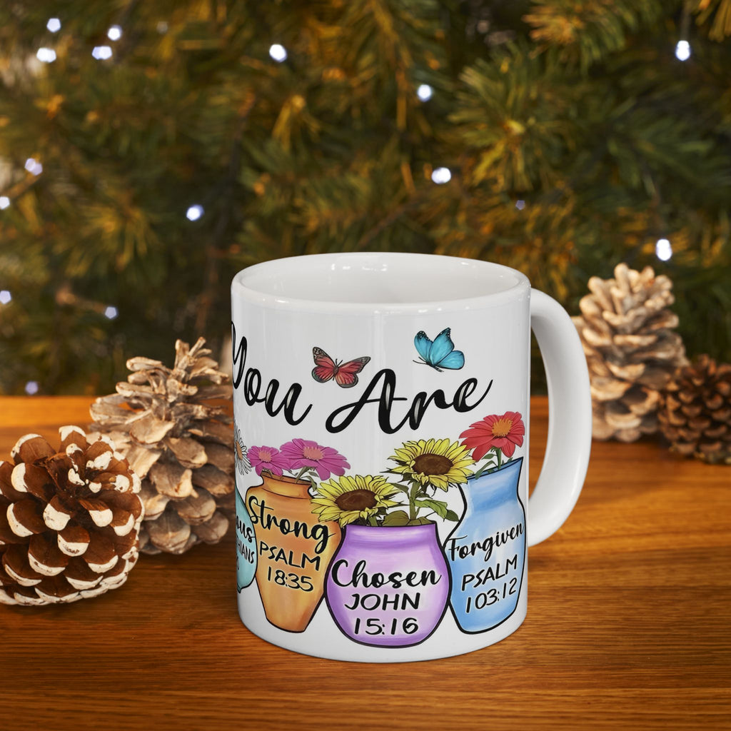 GOD Says You Are - Love Me Floral Bible Verse Ceramic Mug