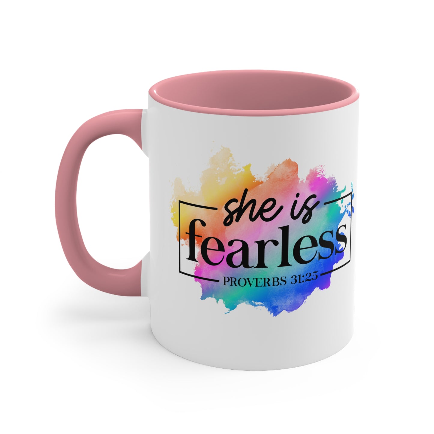 SHE IS FEARLESS - 5 Colors Accent Coffee Mug, 11oz