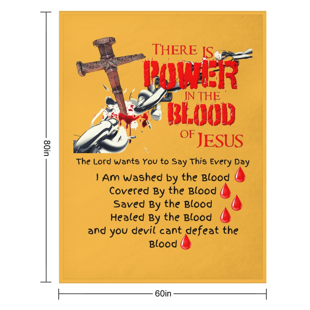 There's Power in the Blood of Jesus Custom super soft blanket Made in USA