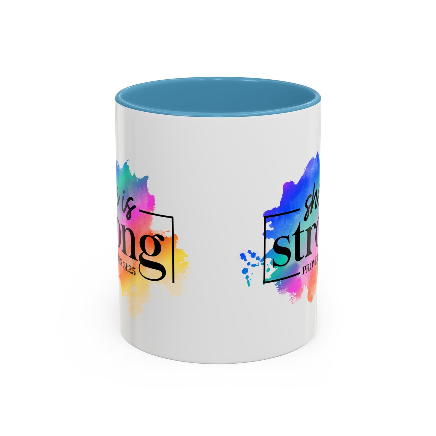 SHE IS STRONG - 5 Colors Accent Coffee Mug, 11oz