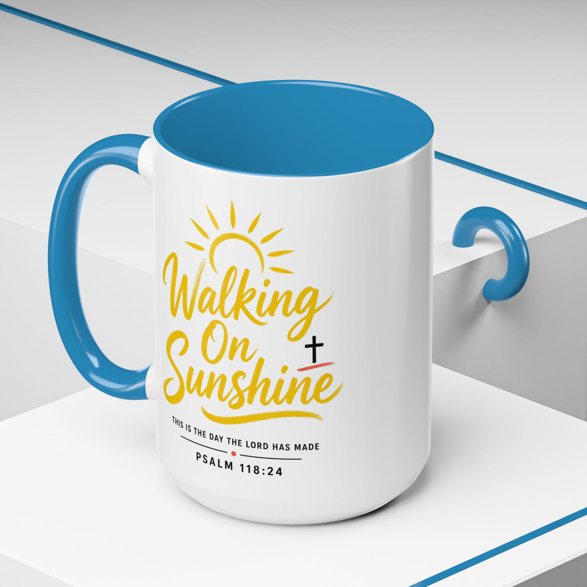 Walking on Sunshine Psalms 118:24  Accent Coffee Mug (11, 15oz)