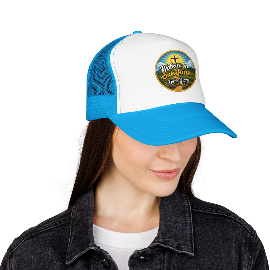 Walkin' on Sunshine Trucker Hat — 'Lord's Glory with Lori' Christian Mesh Cap