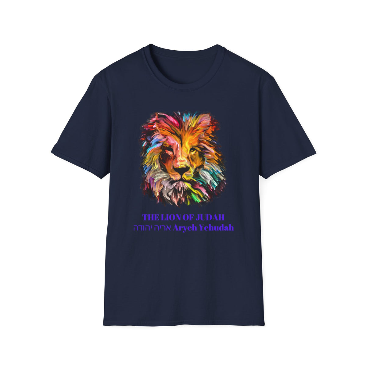Lion of Judah Colorful Lion T-Shirt — "The Lion of Judah / Aryeh Yehudah" Graphic Tee
