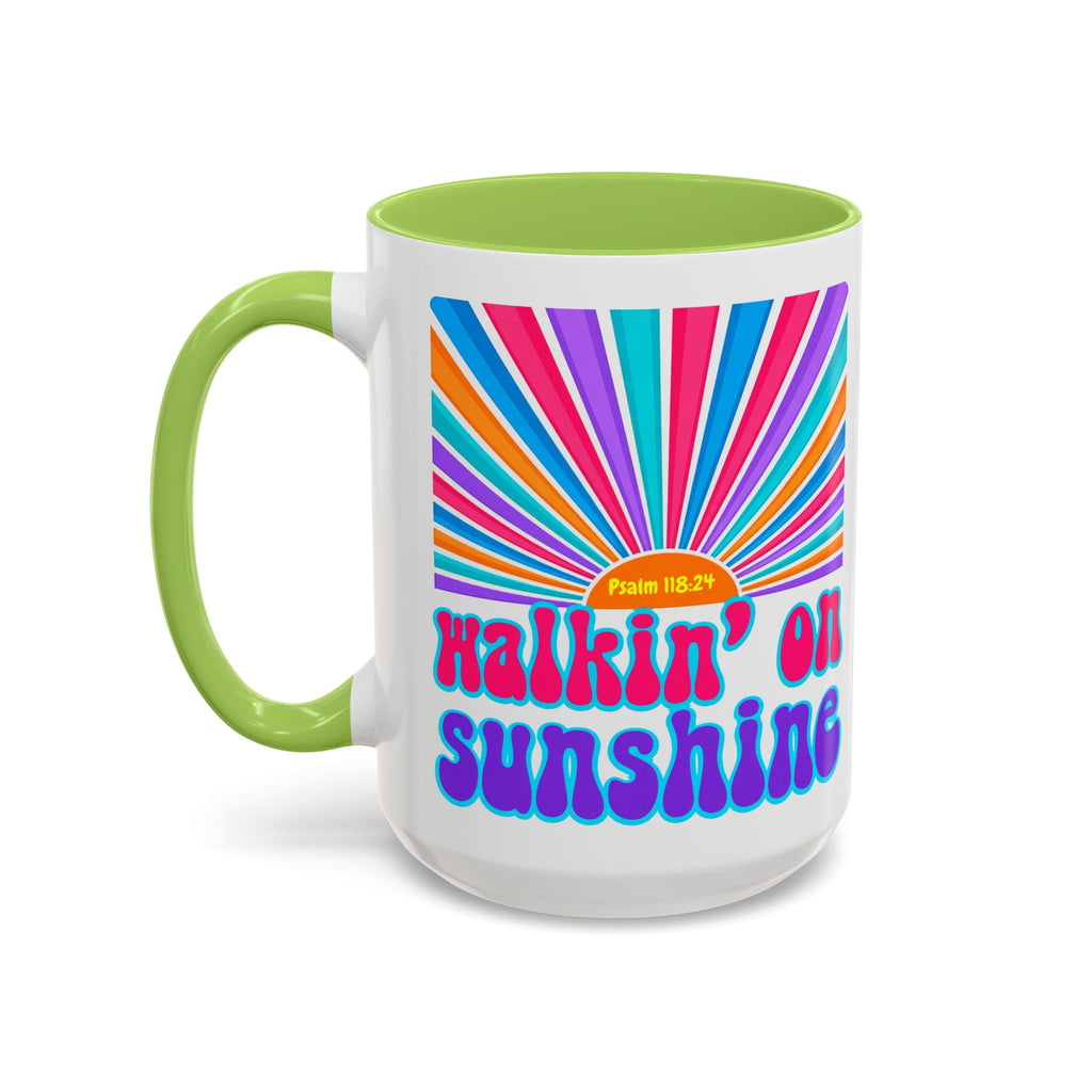 Coffee Mug — "Walkin' on Sunshine" Retro Psalm 118:24 Accent Mug