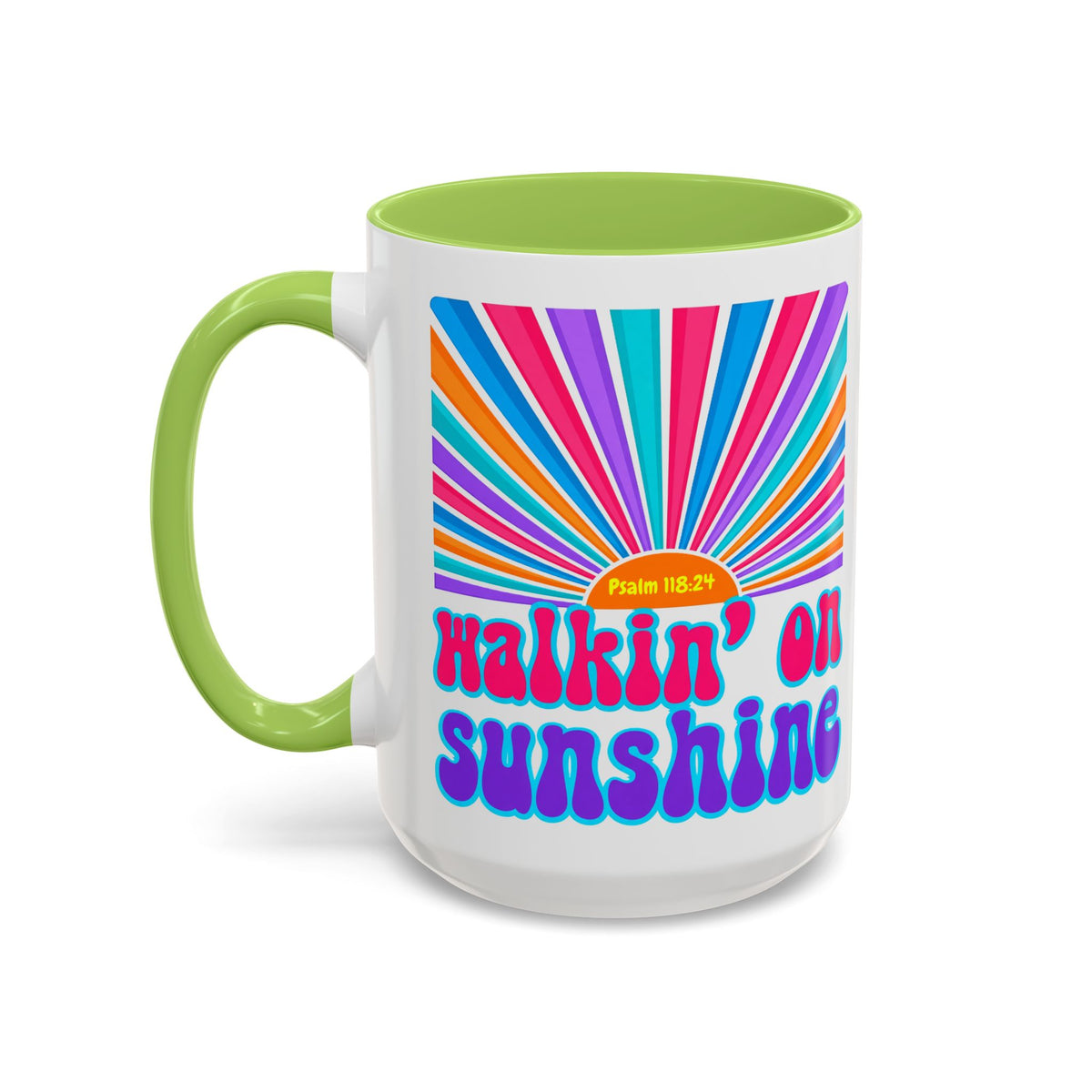 Coffee Mug — "Walkin' on Sunshine" Retro Psalm 118:24 Accent Mug