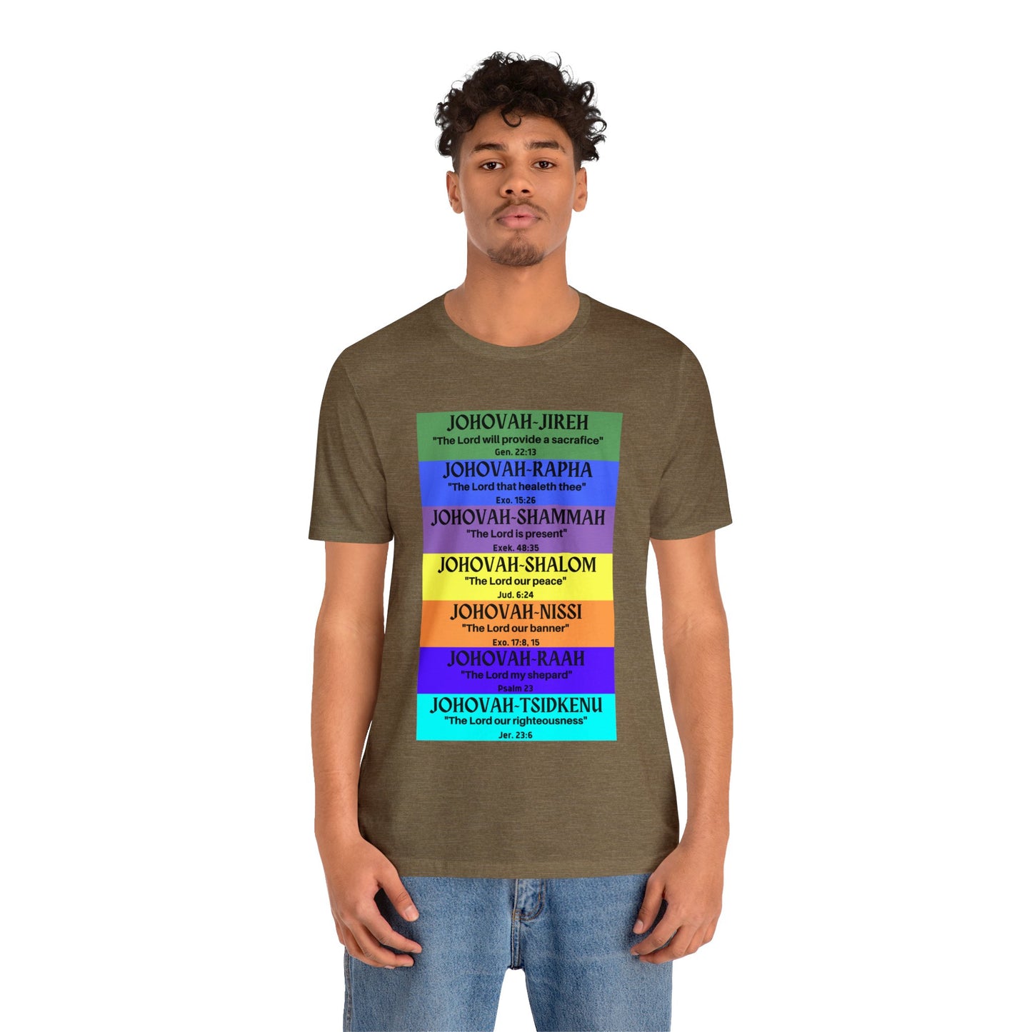 JEHOVAH's  names - Many Colors Unisex Jersey Short Sleeve Tee