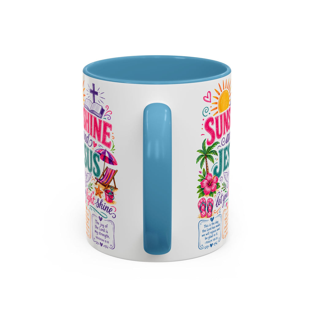 Sunshine and Jesus Coffee Mug — Faith-Inspired Beach Vibe Accent Mug (11/15oz)