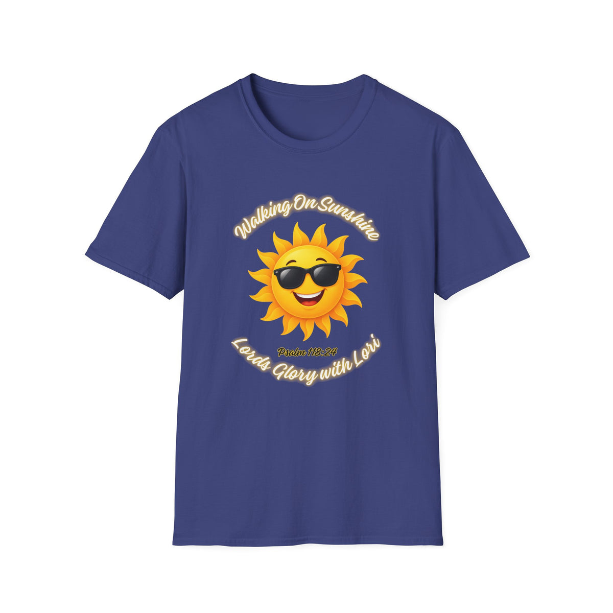 Sunshine Smiles T-Shirt — Sunglasses Sun with Psalm 118:24 Inspirational Tee