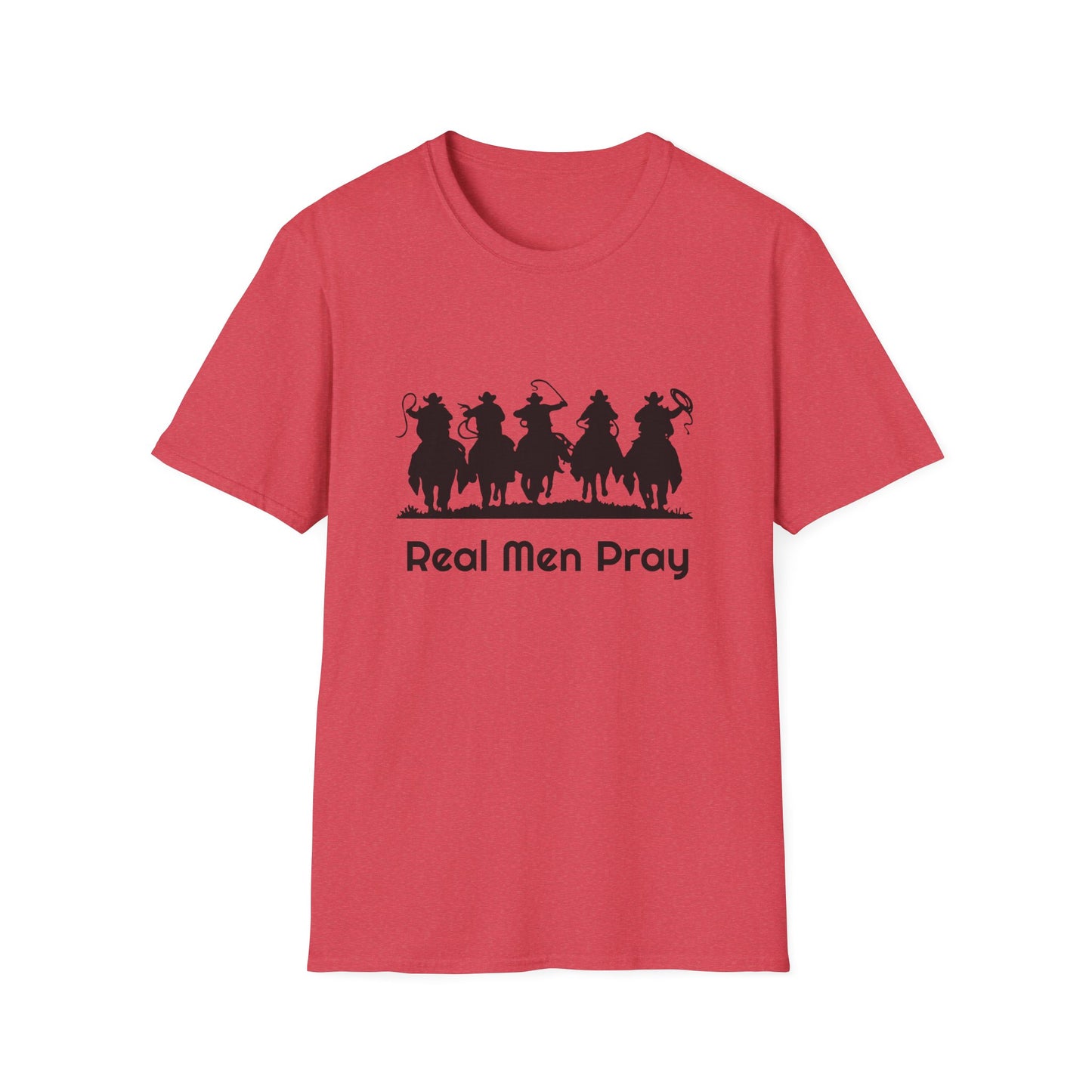 Real Men Pray - Cowboys - Unisex Softstyle T-Shirt