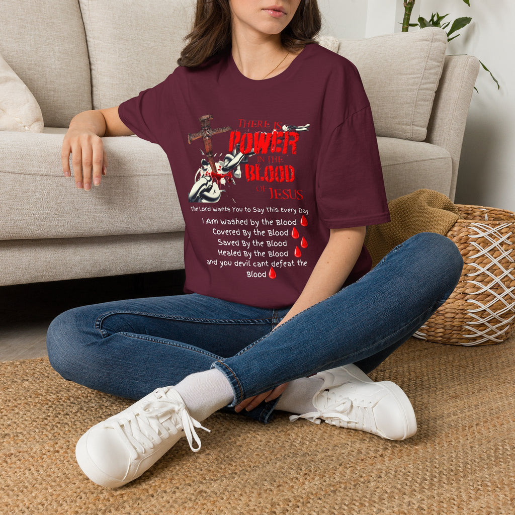 There's Power in the Blood of Jesus T-Shirt — Christian Cross Faith Shirt (Washed by the Blood)