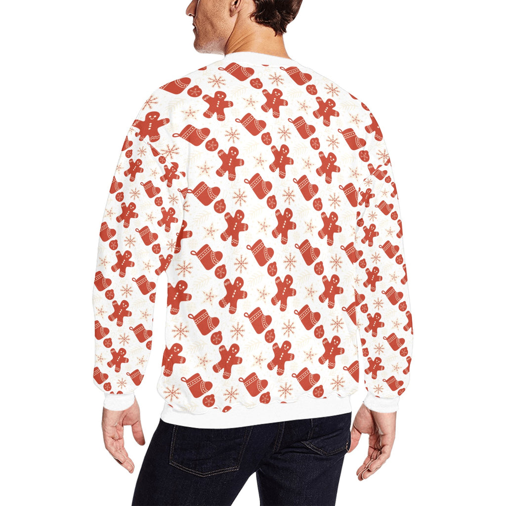 Men's Gingerbread Man Christmas crew neck sweatshirt USA