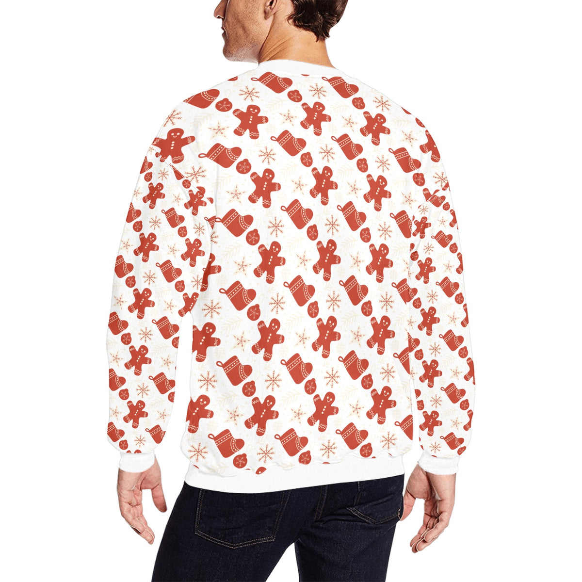 Men's Gingerbread Man Christmas crew neck sweatshirt USA