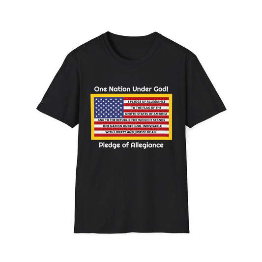 Pledge of Allegiance One Nation Under GOD! Unisex Softstyle T-Shirt