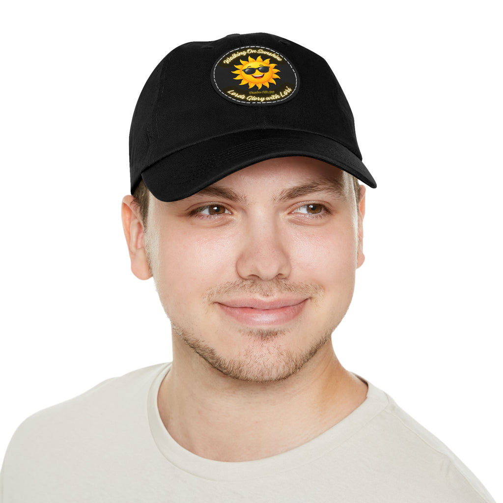 Sunshine Smiles Dad Hat — Round Leather Patch ‘Always Brighter’