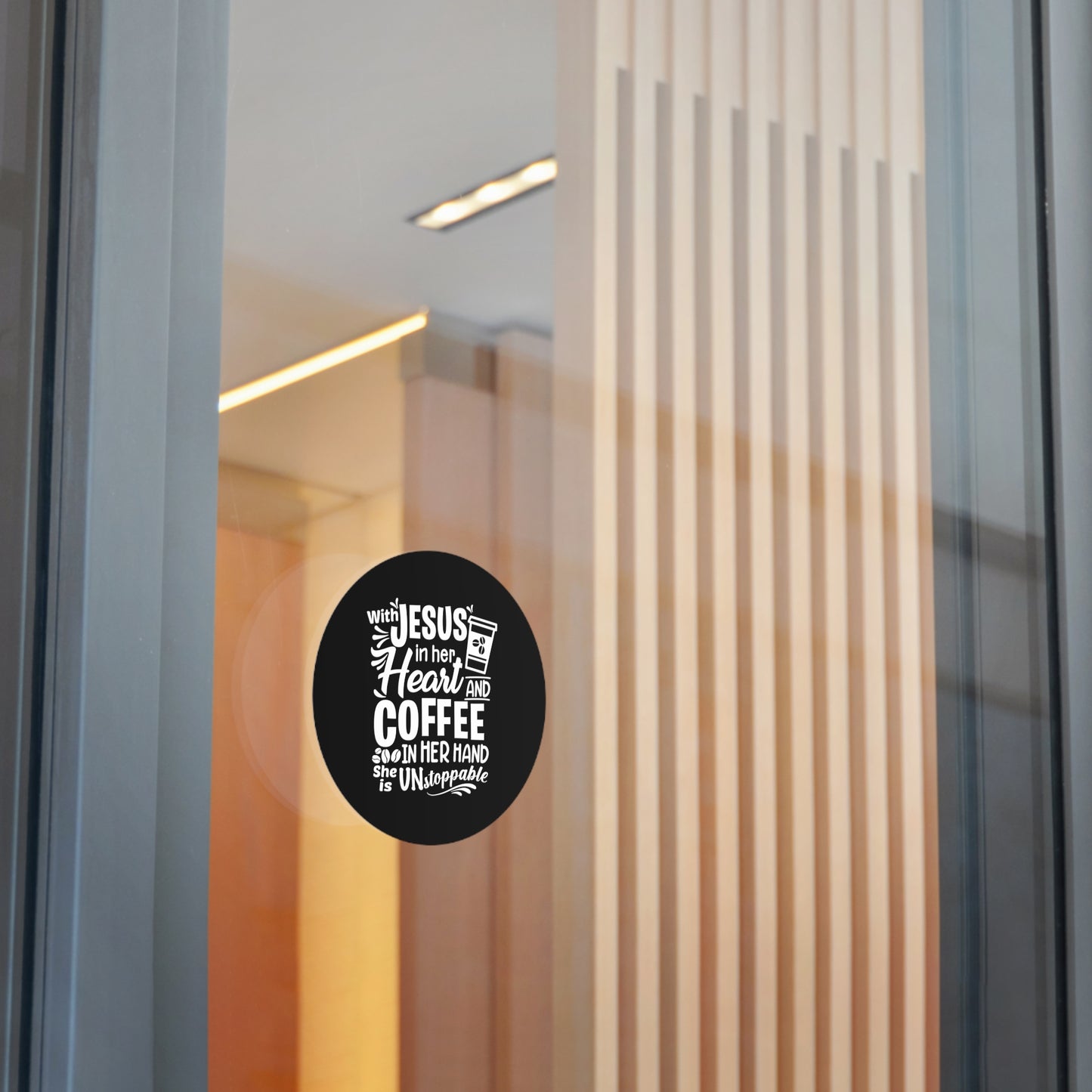 JESUS and Coffee - Round Vinyl Stickers