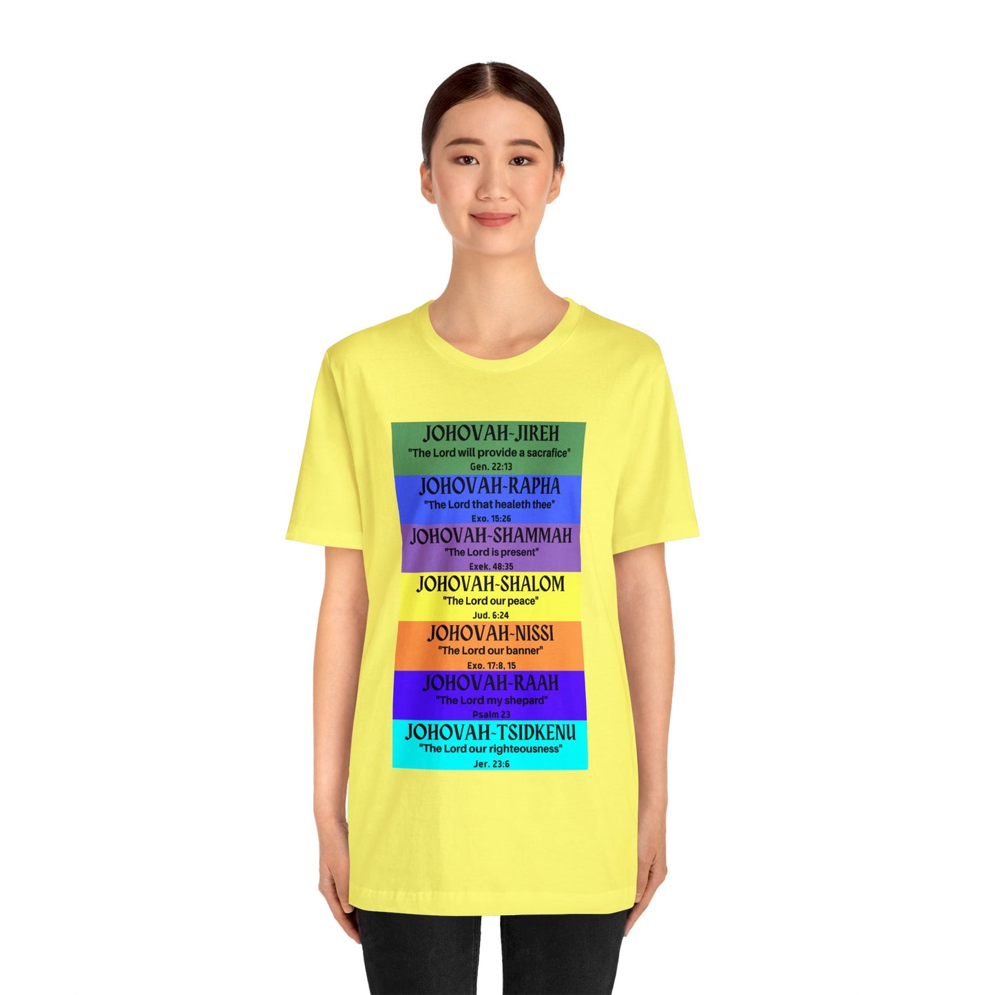 JEHOVAH's  names - Many Colors Unisex Jersey Short Sleeve Tee