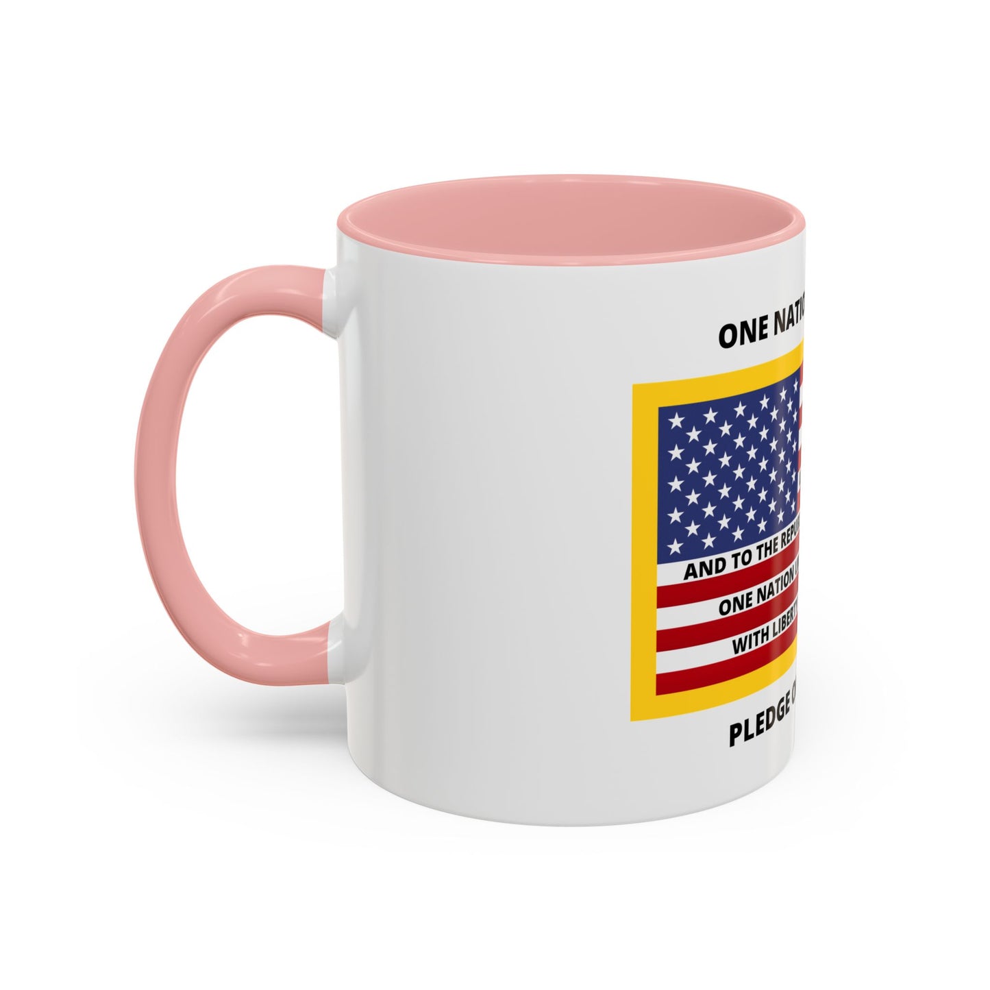 Pledge of Allegiance One Nation Under GOD! Accent Coffee Mug, 11oz