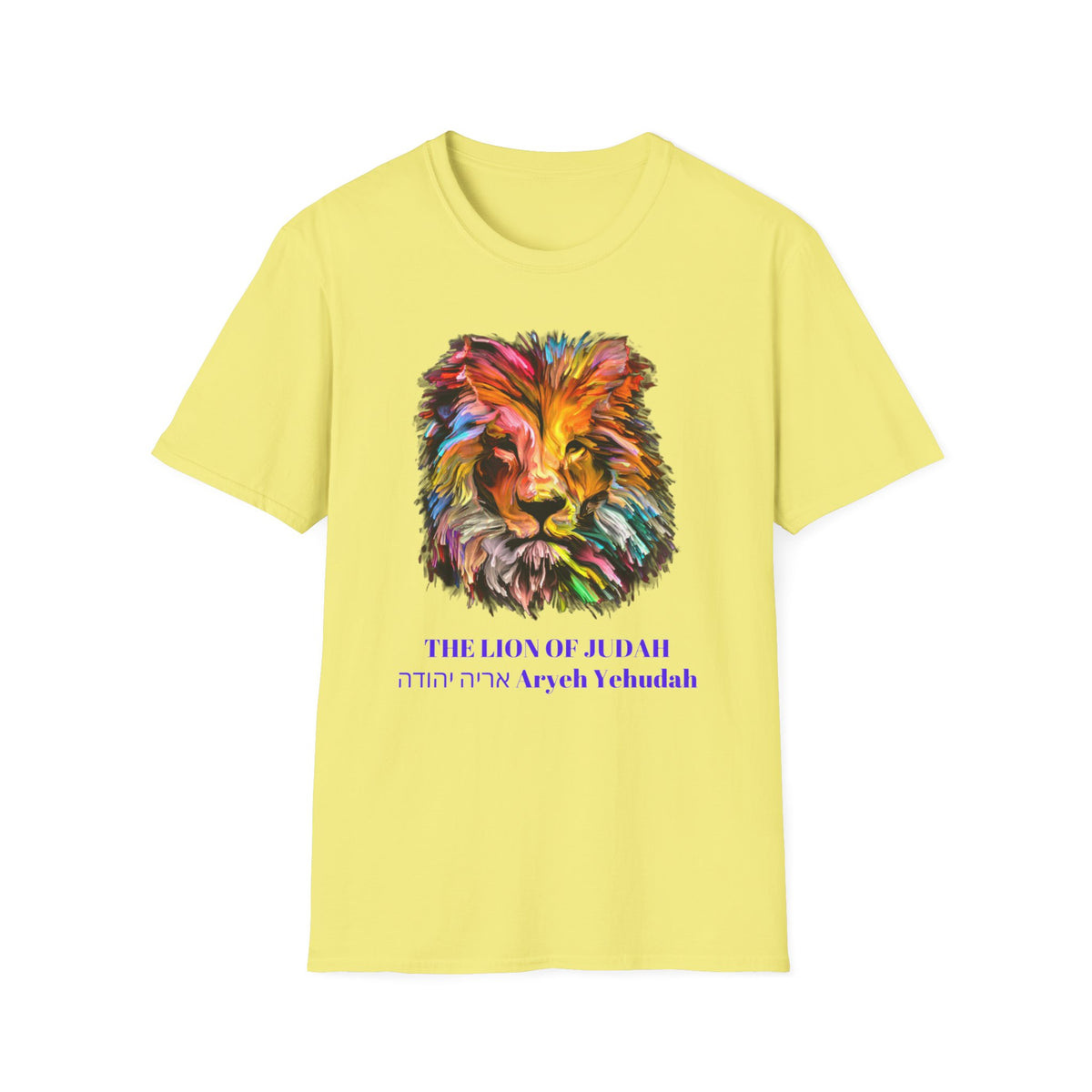 Lion of Judah Colorful Lion T-Shirt — "The Lion of Judah / Aryeh Yehudah" Graphic Tee