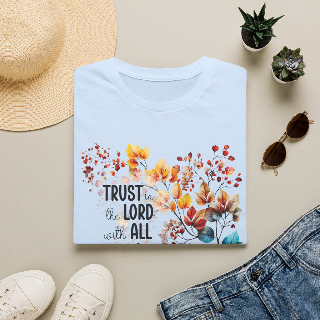 Trust the Lord with All Your Heart T-Shirt | Floral Scripture Design