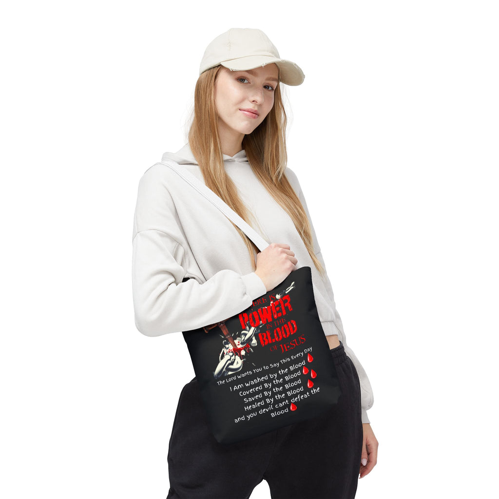 Tote — "The Power of the Blood of Jesus" Inspirational Christian Tote Bag