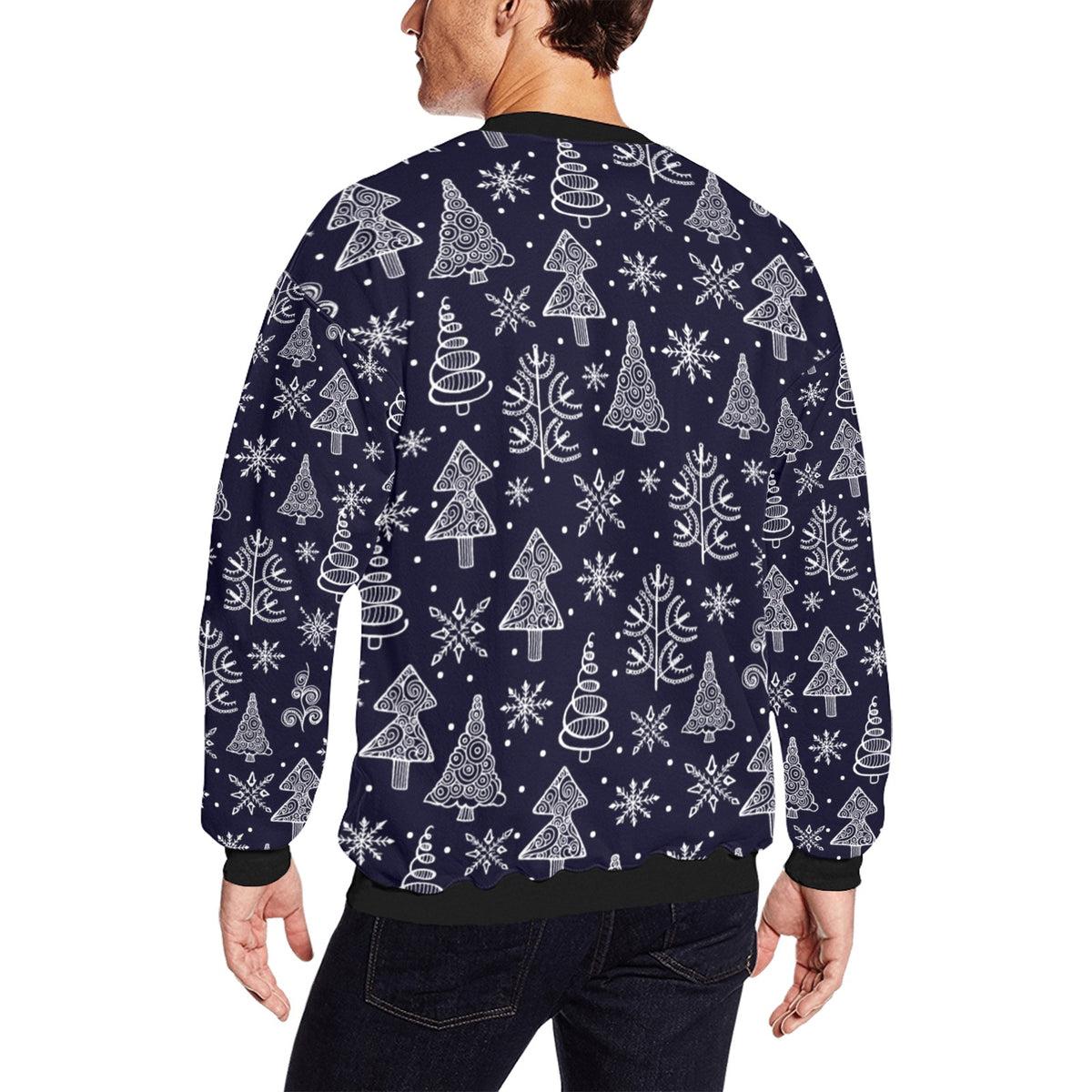 Christmas Themed Men's crew neck sweatshirt （made in usa)