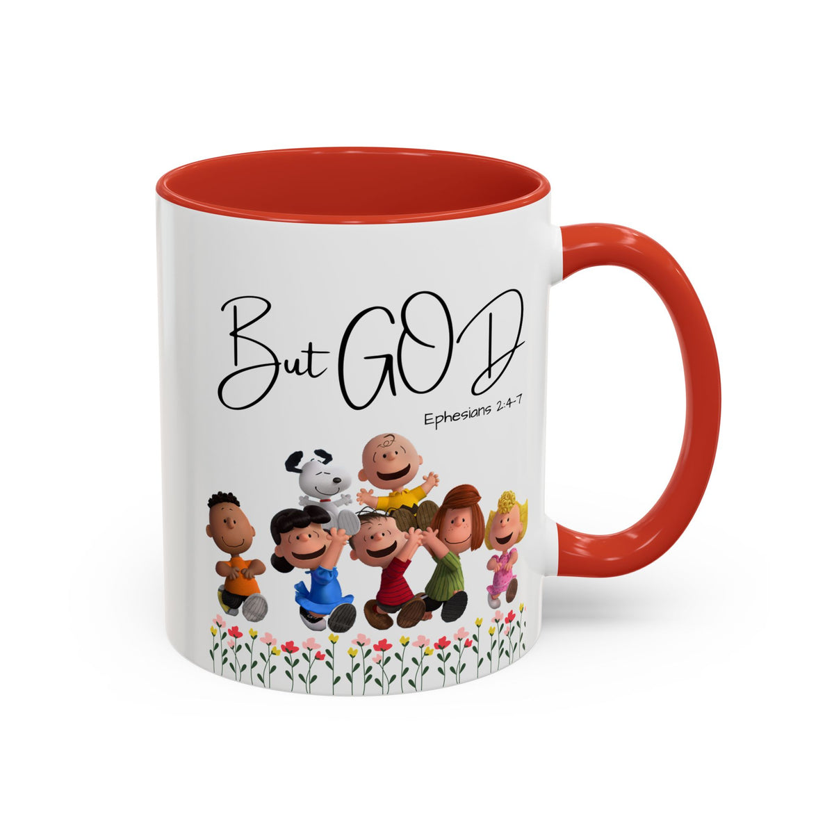 But God Scripture Coffee Mug — Genesis 50:20 Inspirational Heart Accent Mug (11/15oz)