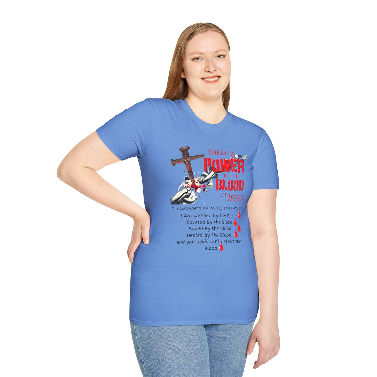 Jesus Blood Cross T-Shirt — "There Is Power In The Blood of Jesus" Christian Tee