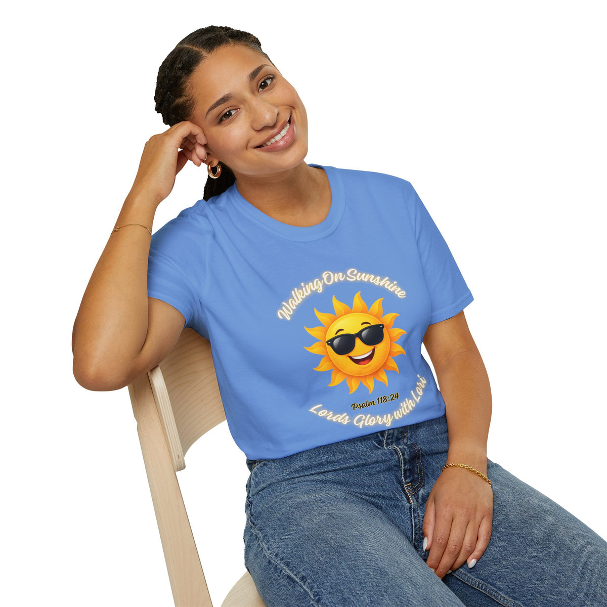 Sunshine Smiles T-Shirt — Sunglasses Sun with Psalm 118:24 Inspirational Tee