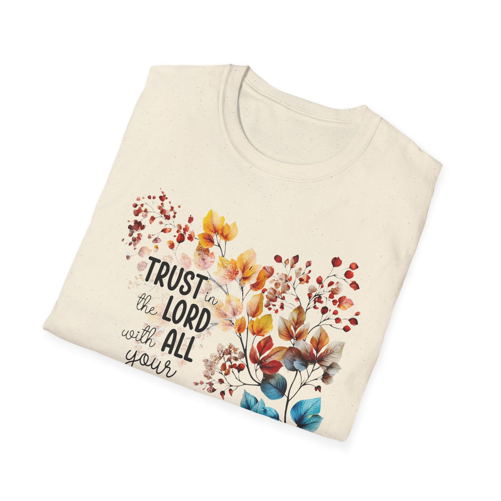 Trust the Lord with All Your Heart T-Shirt | Floral Scripture Design