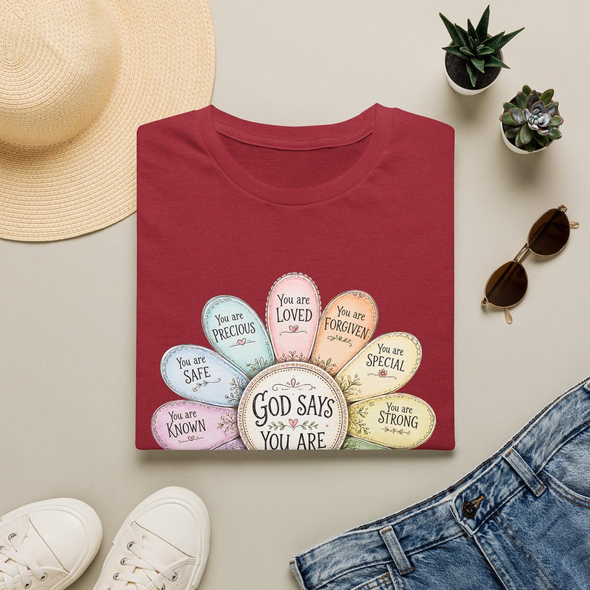 God Says You Are Loved Inspirational Christian T-Shirt