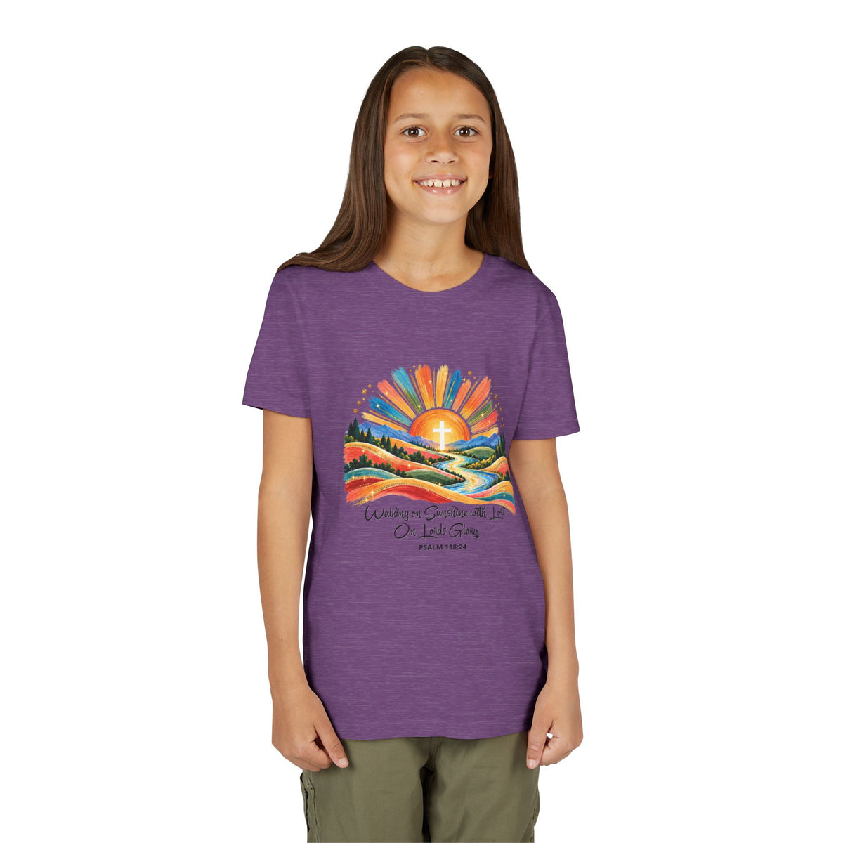 Youth Short Sleeve Tee – Walking On Sunshine with Lords Glory Design