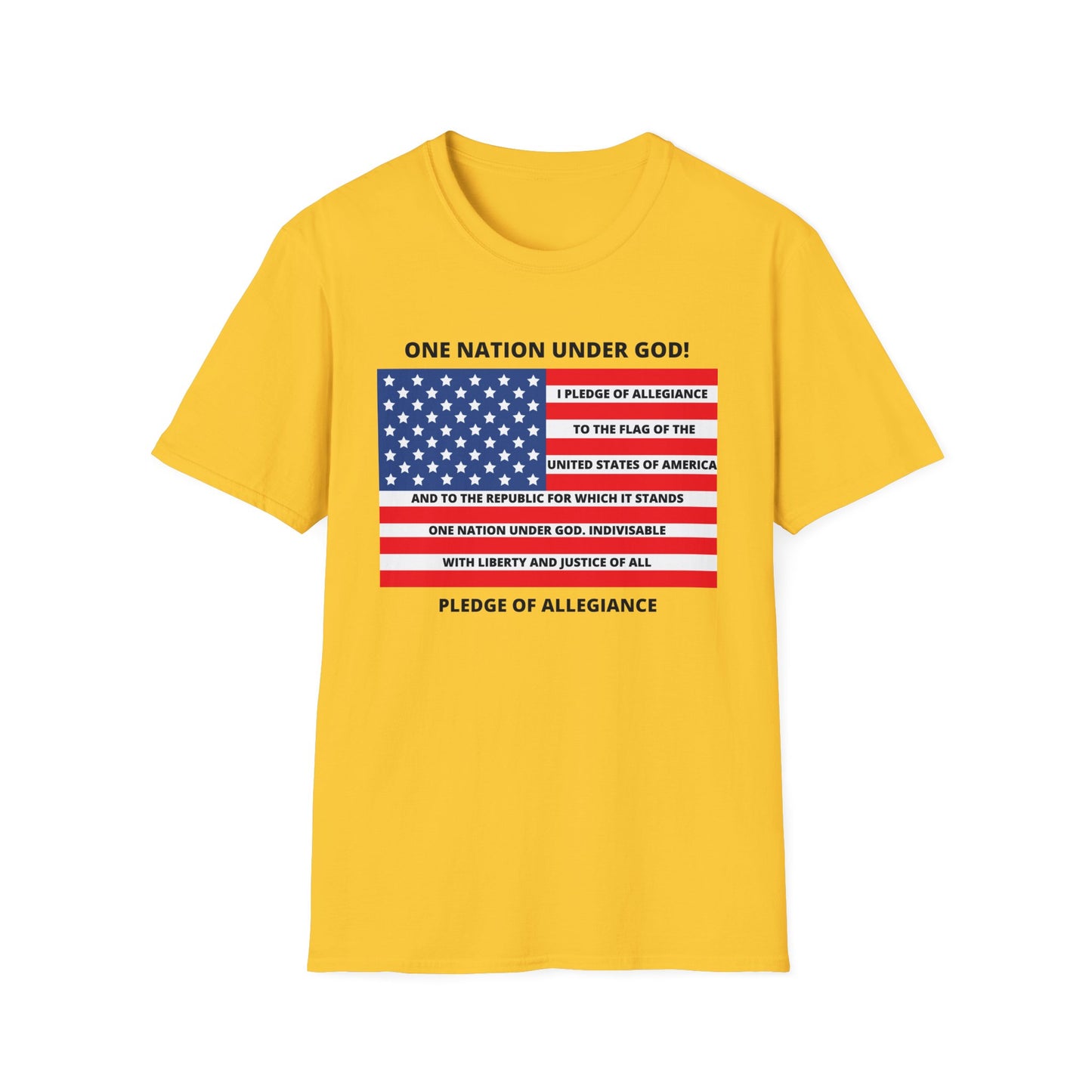 Pledge of Allegiance One Nation under GOD! Unisex Softstyle T-Shirt