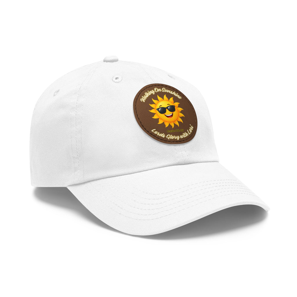 Sunshine Smiles Dad Hat — Round Leather Patch ‘Always Brighter’