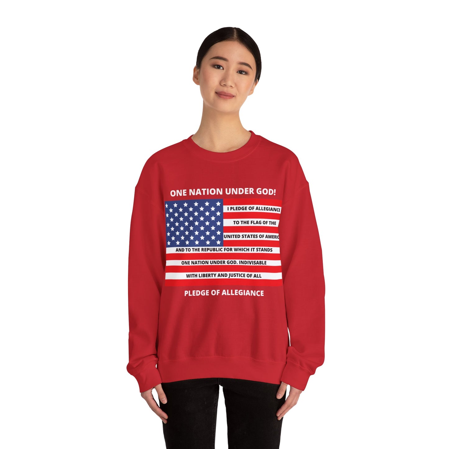 Pledge of Allegiance One Nation under GOD! Unisex Heavy Blend Crewneck Sweatshirt