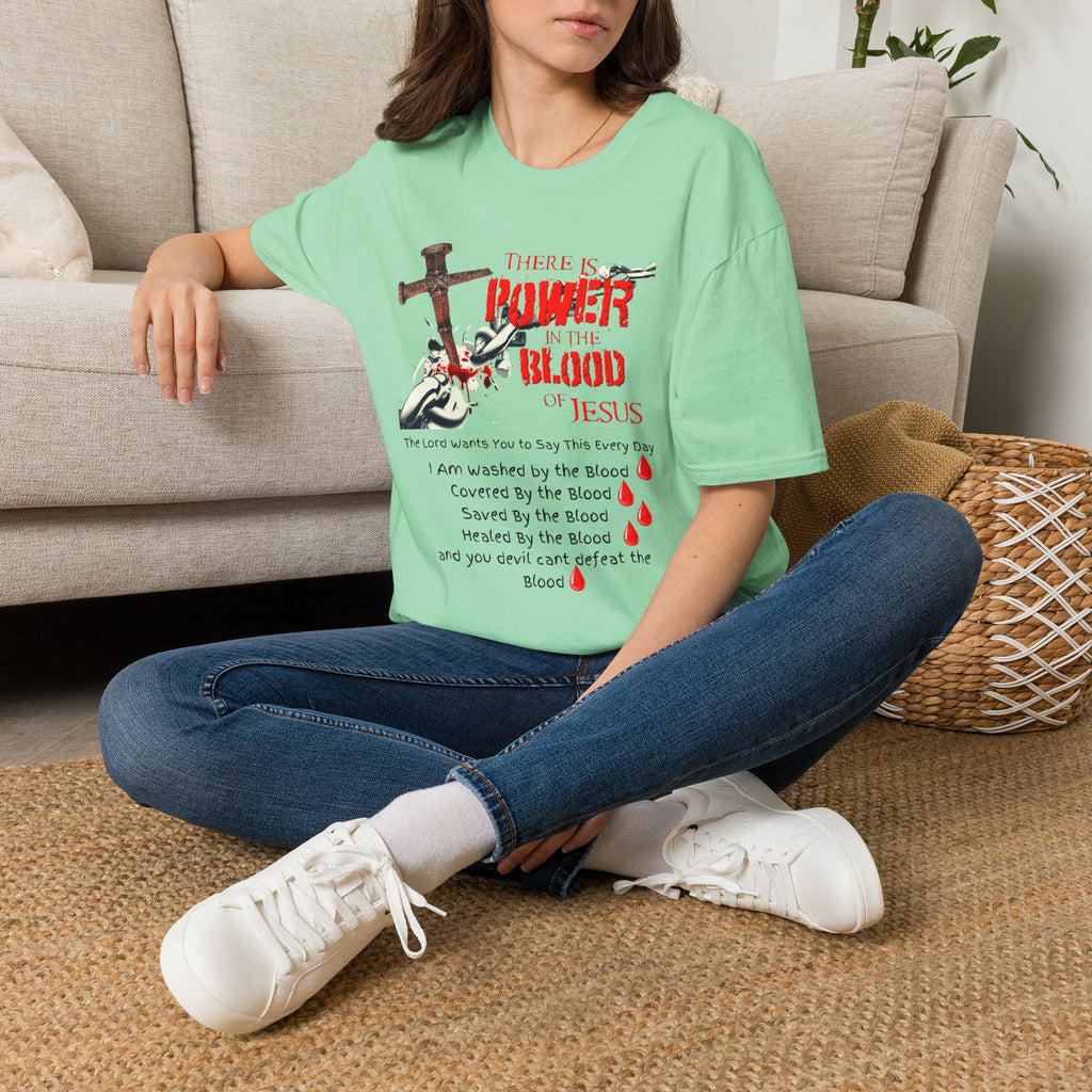 Jesus Blood Cross T-Shirt — "There Is Power In The Blood of Jesus" Christian Tee